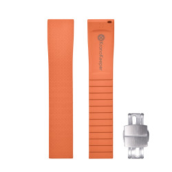 KronoKeeper adjustable Rubber Strap with deployant clasp - orange