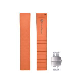 KronoKeeper adjustable Rubber Strap with deployant clasp - orange