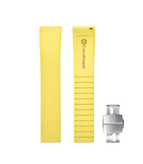 KronoKeeper adjustable Rubber Strap with deployant clasp - yellow