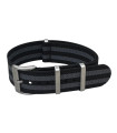 Bracelet NATO nervuré KronoKeeper - Bond Noir/Gris