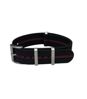 Bracelet NATO nervuré KronoKeeper - Noir/Rouge