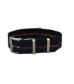 Bracelet NATO nervuré KronoKeeper - Noir/Orange