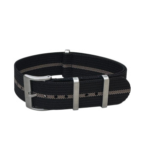 Bracelet NATO nervuré KronoKeeper - Noir/Khaki