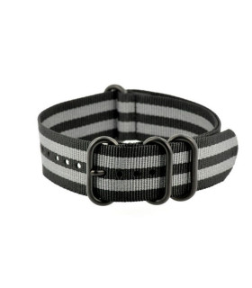 Bracelet nylon NATO ZULU EXTREME PVD noir/gris