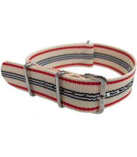 Watch NATO strap white/blue/red