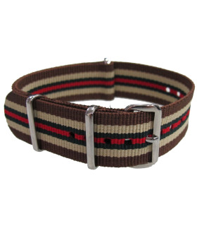 Watch NATO strap brown/white/green/red