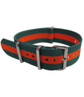 Bracelet nylon NATO Vert/Orange