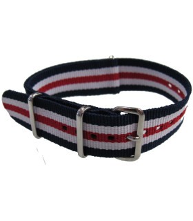 Bracelet nylon NATO Bleu/Blanc/Rouge