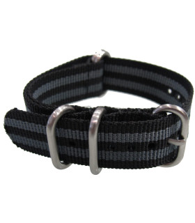 Bracelet nylon NATO ZULU EXTREME Noir/Gris