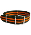 Bracelet nylon NATO Noir/Orange