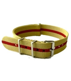 Bracelet nylon NATO Sable/Rouge