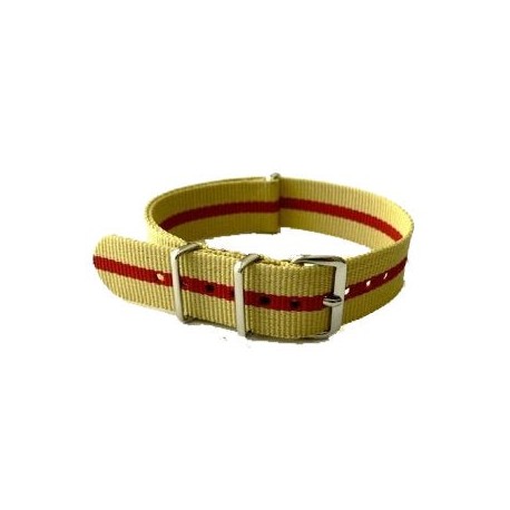 Bracelet nylon NATO Sable/Rouge
