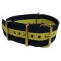 Watch NATO strap Blue/Yellow with gold buckles