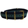 Watch NATO strap Blue/Green gold buckles 
