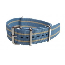 Bracelet nylon NATO Bleu clair / Sable