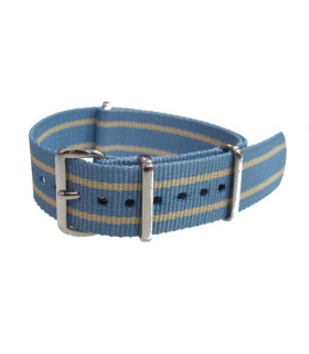 Bracelet nylon NATO Bleu clair / Sable