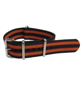 Bracelet nylon NATO Noir / Rouge / Orange