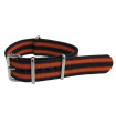 Bracelet nylon NATO Noir / Rouge / Orange