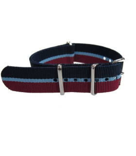 Bracelet nylon NATO Bleu marine / Bleu clair / Bordeaux