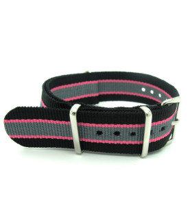 Watch NATO strap Black/Pink/Grey