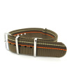 Bracelet nylon NATO marron/orange/marron/sable