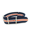 Bracelet nylon NATO bleu/blanc/orange