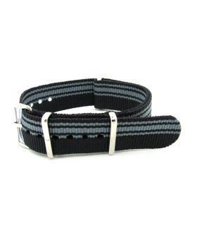 Bracelet nylon NATO noir/gris