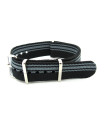 Watch NATO strap black / grey stripes