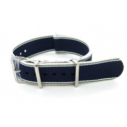 Bracelet nylon NATO bleu/blanc/vert/blanc