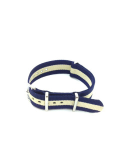 Bracelet nylon NATO bleu/sable