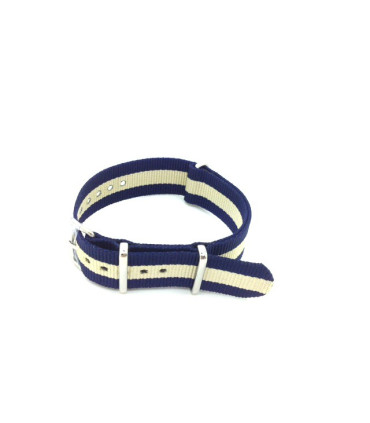 Bracelet nylon NATO bleu/sable