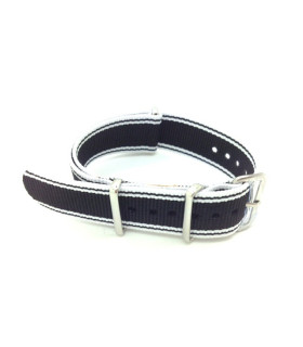 Bracelet nylon NATO noir/blanc