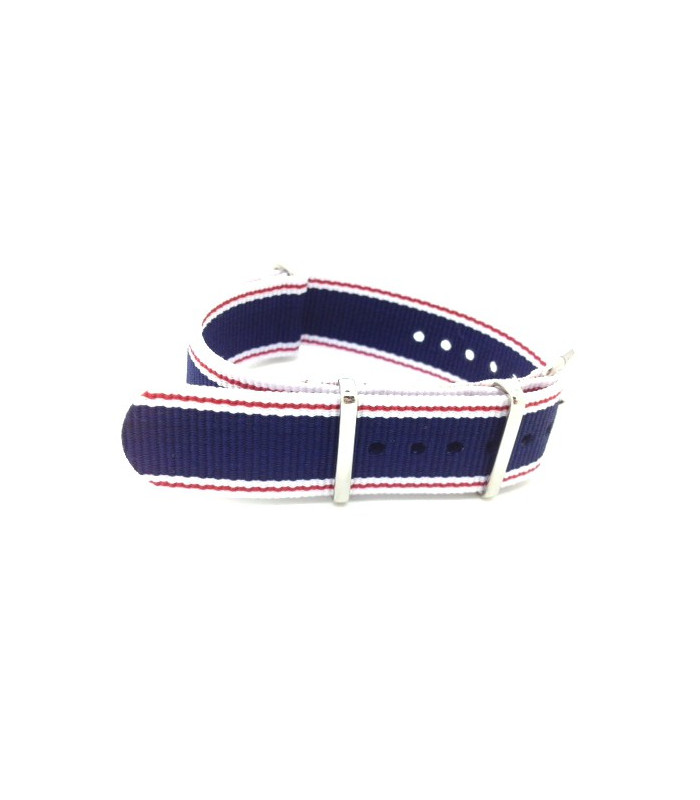 Watch NATO strap white/red/blue