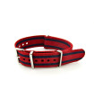 Watch NATO strap red with 2 blue strips