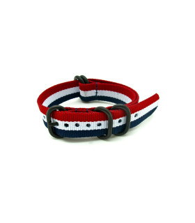 Bracelet Nylon NATO ZULU EXTREME PVD Bleu/Blanc/Rouge