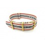 Watch NATO strap White/Blue/Red﻿ PVD golden buckles ﻿