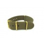 Khaki brown NATO watch strap with golden buckles