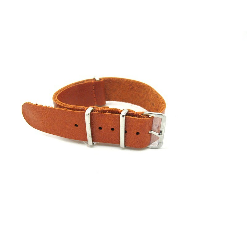 Orange leather Nato strap