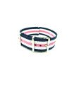 Bracelet nylon NATO bleu marine/blanc/rose