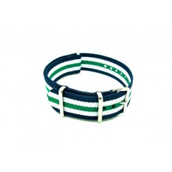 Bracelet nylon NATO bleu marine/blanc/vert