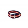 Bracelet nylon NATO bleu/rouge/sable