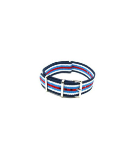 Bracelet nylon NATO bleu/blanc/bleu/rouge