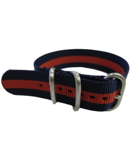 Bracelet nylon nato Zulu Bleu/Rouge