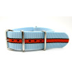 Bracelet NATO nylon bleu/noir/orange "Gulf"