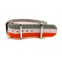 Bracelet NATO nylon gris/blanc/orange