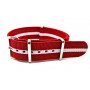 Bracelet NATO nylon rouge/blanc