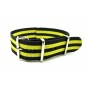 Bracelet NATO nylon noir/jaune