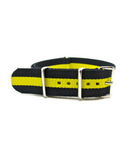 Bracelet nylon NATO Noir/Jaune