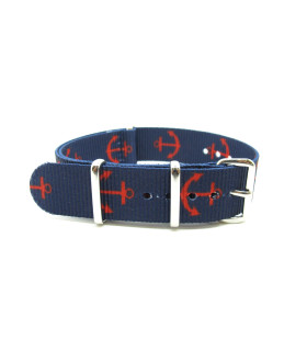 Bracelet NATO nylon motif ancre marine