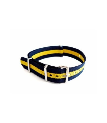 Bracelet nylon NATO Bleu/Jaune